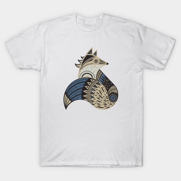 Tribal Fox Art T-Shirt by RioDesign2020